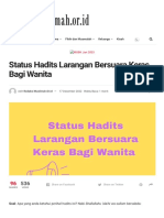 Status Hadits Larangan Bersuara Keras Bagi Wanita - Muslimah - Or.id