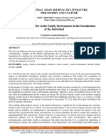 The Role Spiritituality in The Family Environment in The Socialization of The Individual