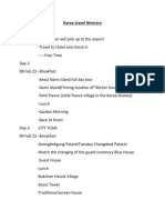 TRIP TO KOREA - Itinerary | PDF | Seoul | Hostel