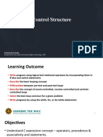 Control Structure Chapter: Selection and Repetition