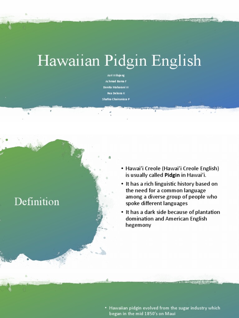 An Introduction To Hawaiian Pidgin Pdf Hawaii English Language