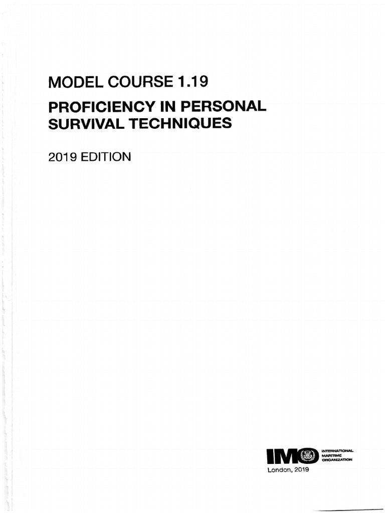 IMO Model Course 1.19 Personal Survival Techniques, 2019 Edition | PDF