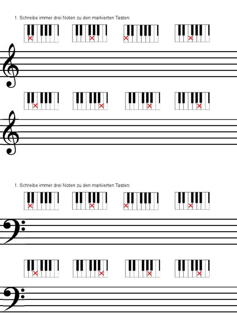 Notenlesen Violin Und Bass-Schlüssel | PDF