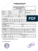 MATERIAL CERTIFICATE FOR PAN POZI SELF TAPPING SCREWS