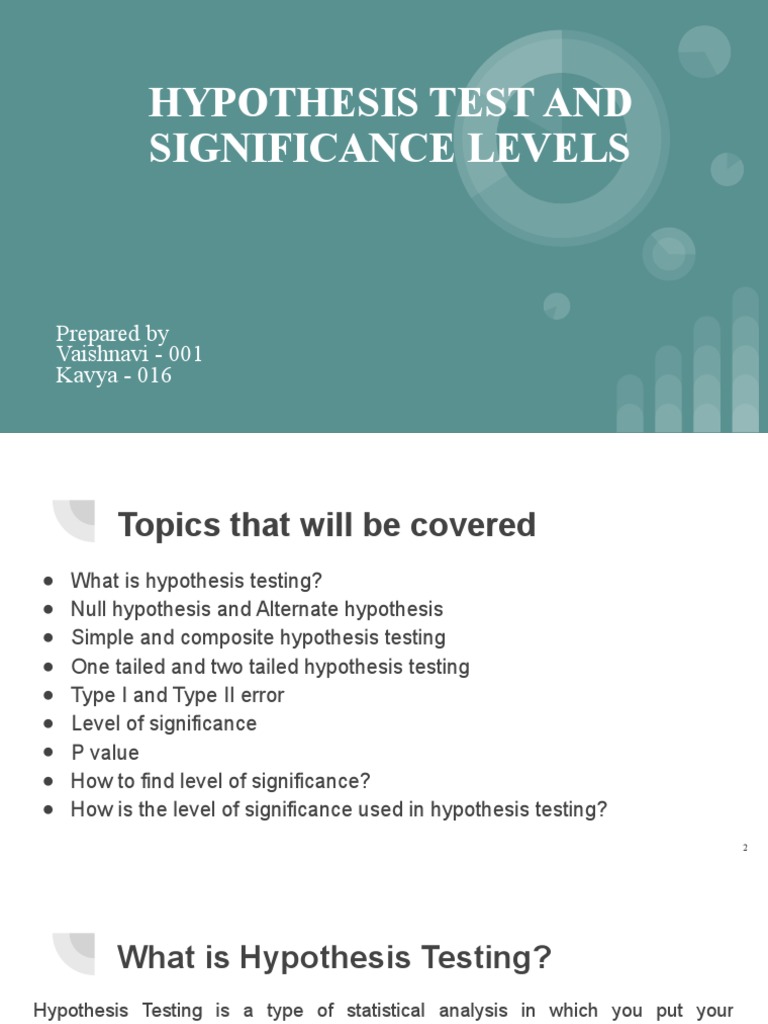 Hypothesis Testing and Significance Levels | PDF | P Value ...