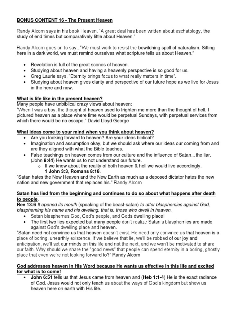 Reflections+From+Revelation Episode+16 Present+Heaven | PDF | Heaven ...