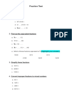 Math 1st Practice - Fraction Grade 6