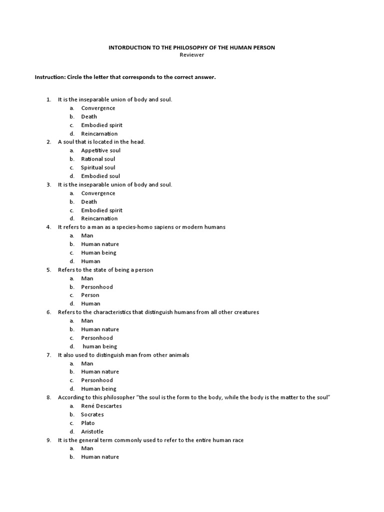 Philosophy Reviewer Pdf Society Free Will