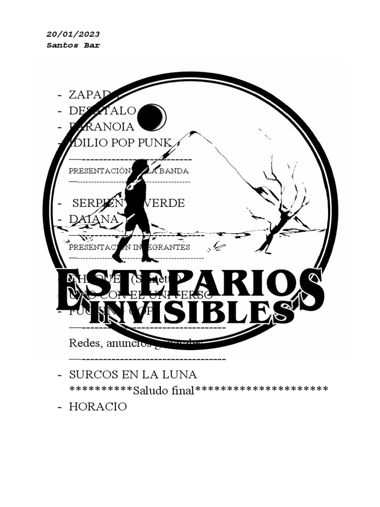 20/01/2023 Santos Bar Presentación de La Banda PDF