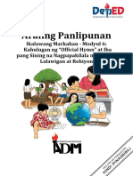 AP3 - Q2 - M6Tagalog - Official Hymn at Iba Pang Sining Na Nagpapakilala Sa Rehiyon