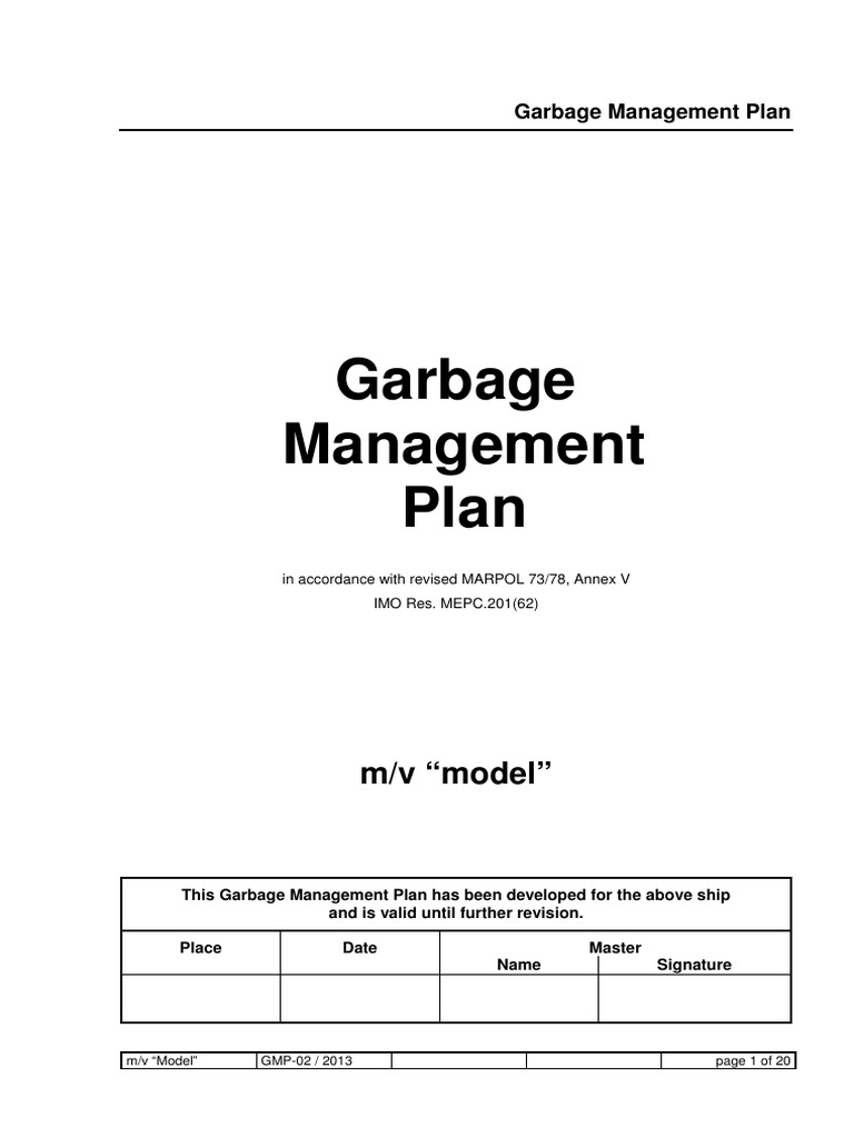 GL Revised Garbage Management Plan Sample PDF