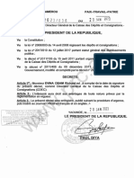 Décret No 2023 - 036 Du 20 Janvier 2023 Portant Nomination Du Directeur Général de La Caisse Des Dépôts Et Consignations. Consignations