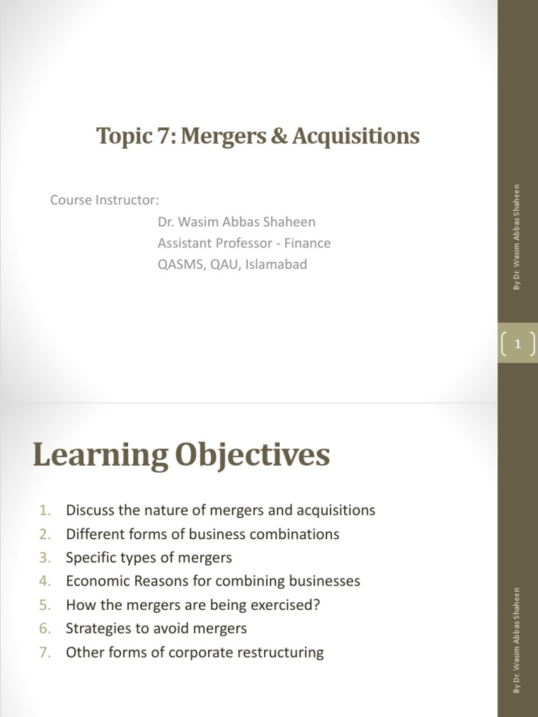 Mergers and Acquisitions Overview | PDF | Mergers And Acquisitions ...