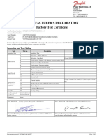 Manufacturer'S Declaration Factory Test Certificate: Inspection and Test Outline