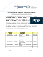 Acta Constitutiva Del Colectivo de Investigación y Formación Institucional Cde Parroquia Sucre 2022