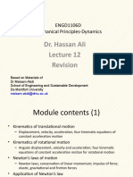 Dr. Hassan Ali Revision: ENGD1106D Mechanical Principles-Dynamics