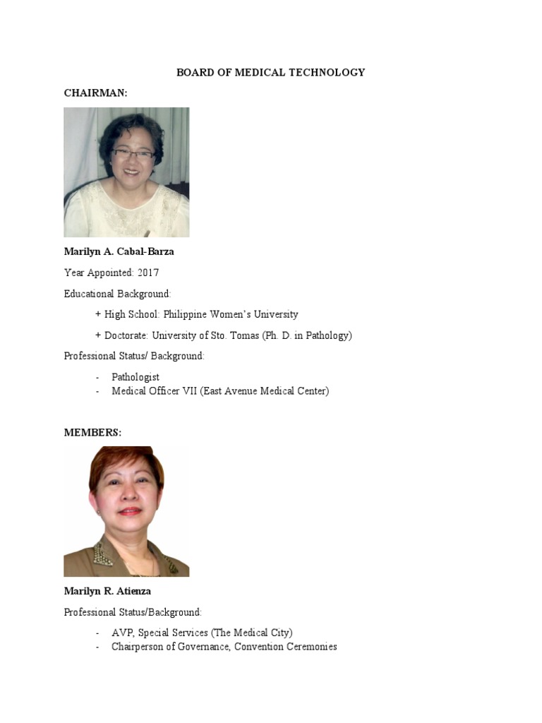 Board of Medical Technology PDF Free PDF