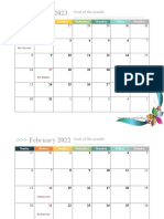 2022 Monthly Calendar Design 02