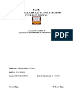 SVPC College Bhopal IT Dept Programming C Report 2021