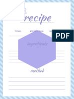 Blue and Violet Stripes General Recipe Card