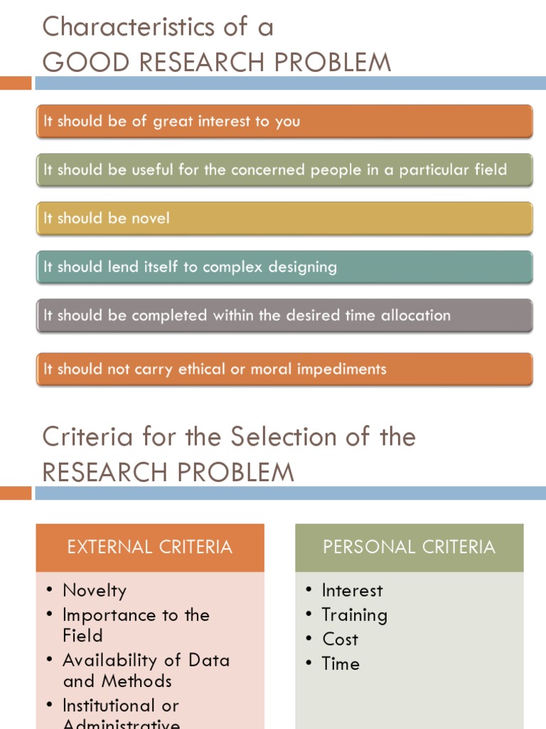 Characteristics of A Good Research Problem | PDF