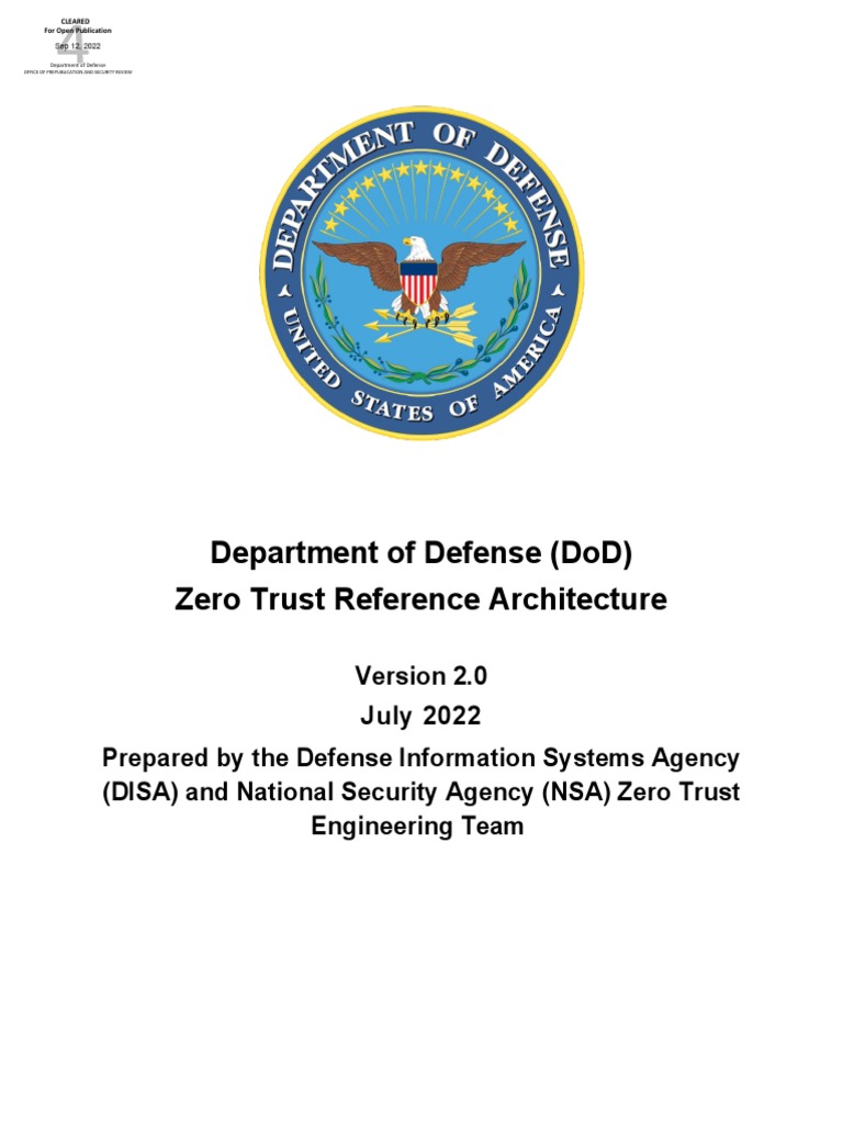 DoD Zero Trust Reference Architecture | PDF | Security | Computer Security