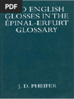 Old English Glosses in The Epinal-Erfurt Glossary (J D Pheifer ...