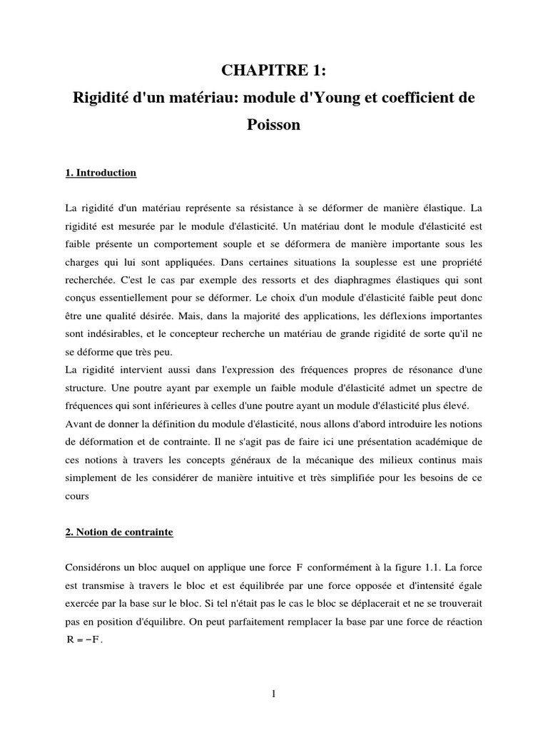 Rigidité: Module d'Young et Poisson | PDF | Élasticité (Physique ...