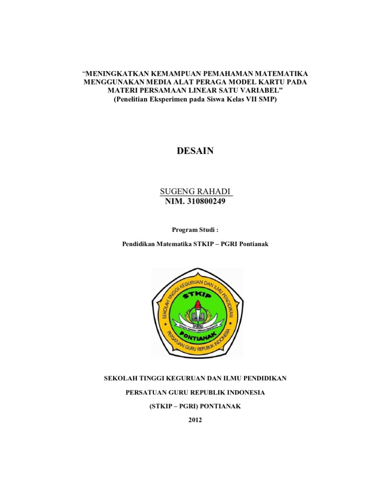 “MENINGKATKAN KEMAMPUAN PEMAHAMAN MATEMATIKA MENGGUNAKAN MEDIA ALAT PERAGA MODEL KARTU PADA