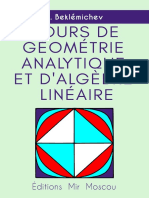 Beklémichev - Cours de Géométrie Analytique Et D'algèbre Linéaire - Mir - 1988