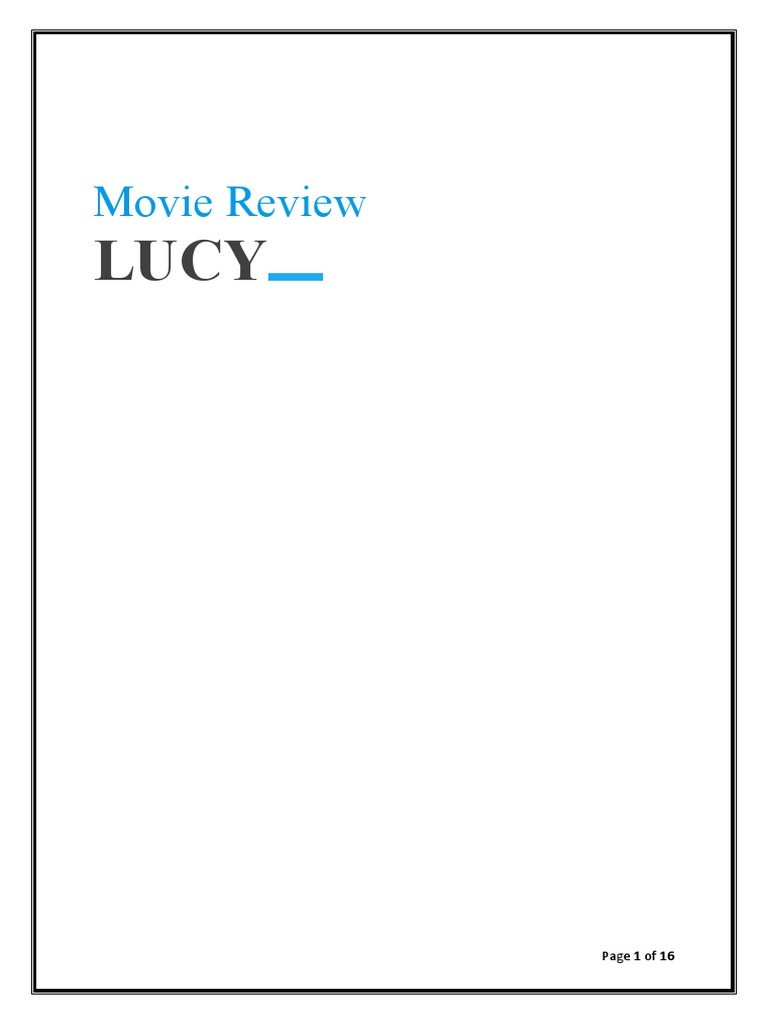 English project movie review lucy pdf