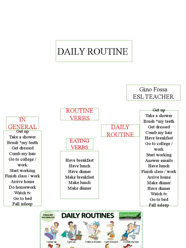 Daily Routine in Present Simple | PDF | Eating Behaviors Of Humans ...
