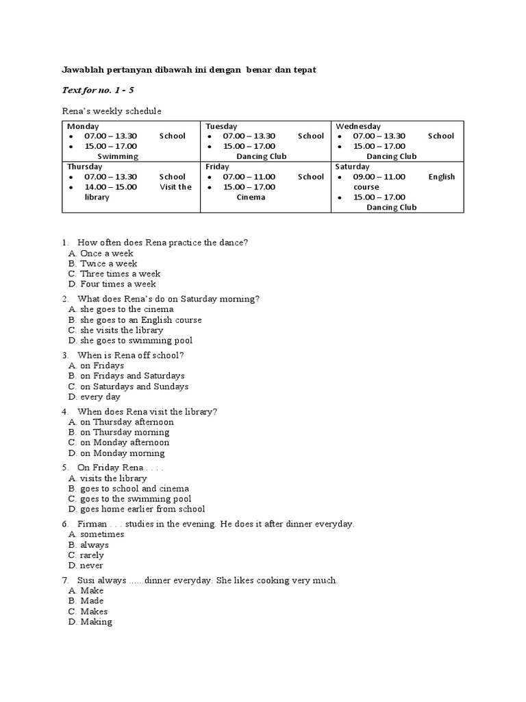 Latihan Soal Bahasa Inggris Kelas 8 Semester 2