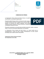 Reporte de La Clínica General Del Norte Sobre Adolfo Pacheco