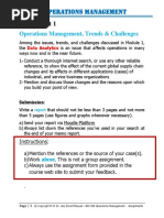 Assignment 1 - Intro To Operations Management