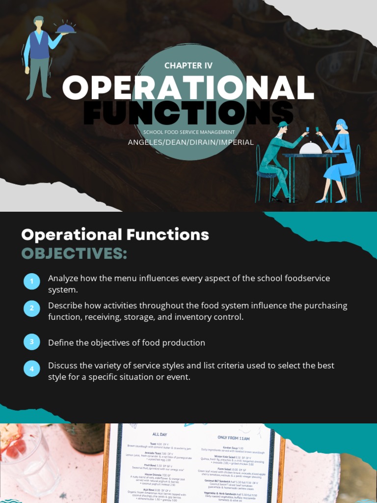 CHAPTER IV - Operational Functions | PDF | Menu | Inventory