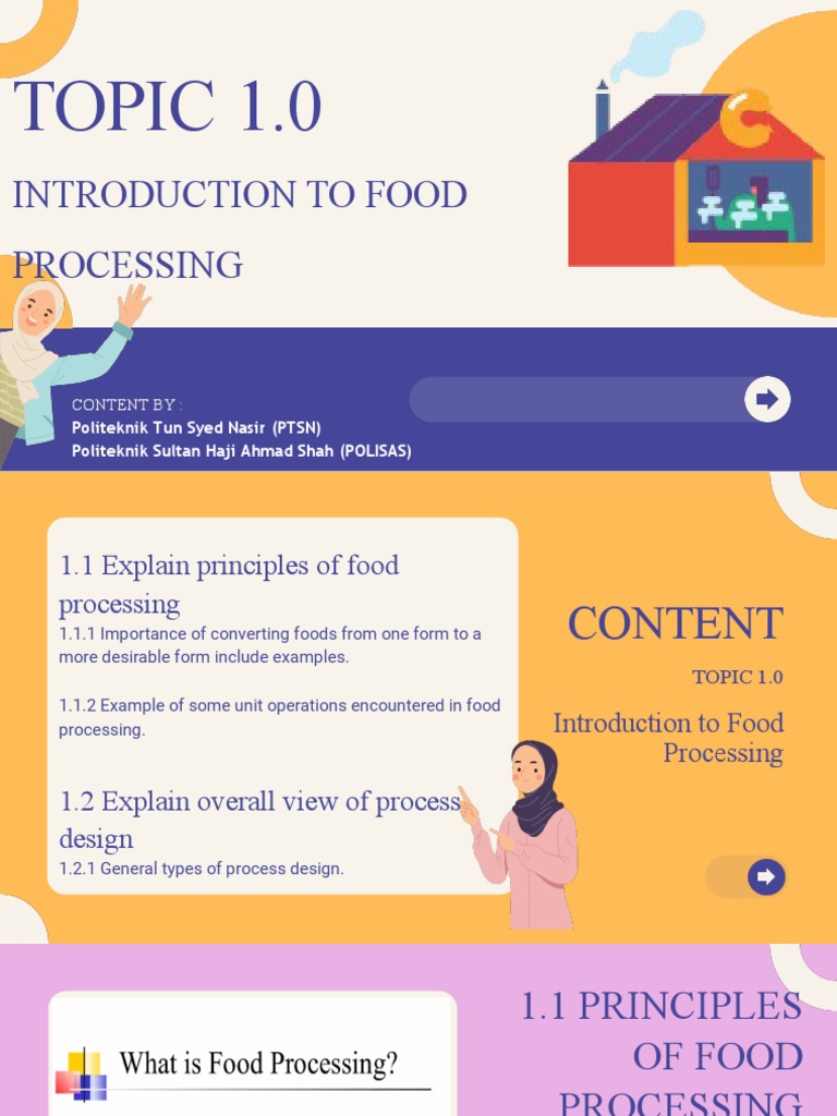 Topic 1 Introduction To Food Processing PDF Foods Food Processing