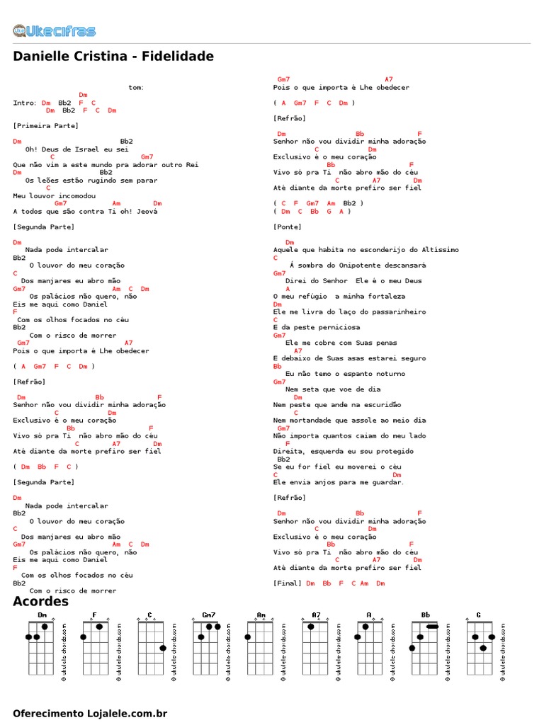 Danielle Cristina Fidelidade Uke Cifras 333221 PDF