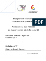 7 Observation Et Rapport