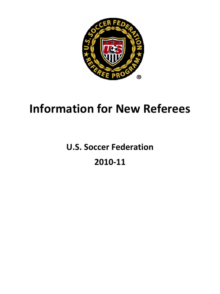 Introduction For New Referees PDF Referee Football Codes