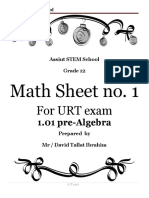 Sheet 1 For URT Exam (32 Questions)
