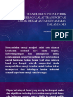 Teknologi Sepeda Listrik Sebagai Alat Transportasi Jarak Dekat