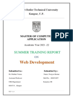 Web Development: Summer Training Report