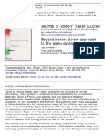 Journal of Modern Italian Studies: To Cite This Article: Sonja Plesset (2007) Beyond Honor: A New Approach To The