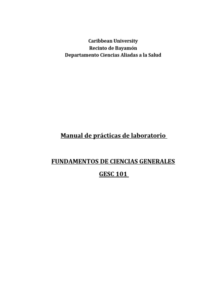 Manual de Laboratorio GESC 101: Prácticas y Seguridad | PDF ...