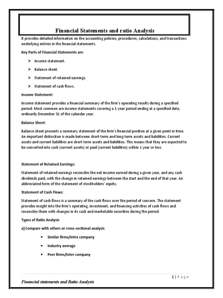 A Comprehensive Analysis of Financial Ratios to Evaluate Performance