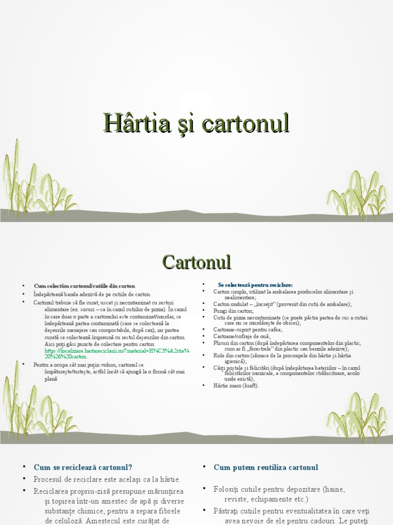 Hartia Si Cartonul | PDF