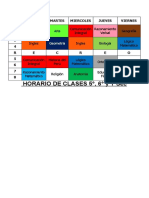 Horario de clases semanal de 5°, 6° y 1°Sec