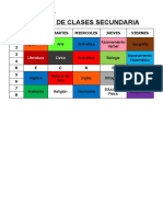 Horario clases secundaria San Francisco de Asís