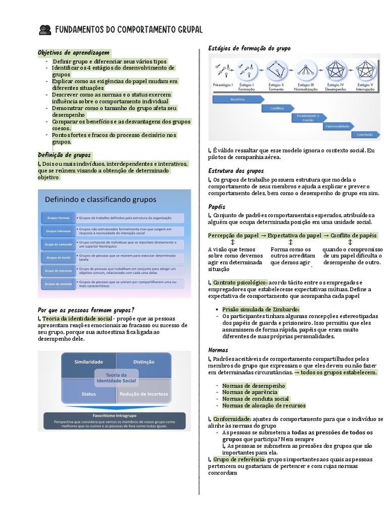 Estrutura e Dinâmica de Grupos | PDF | Sociologia | Comportamento